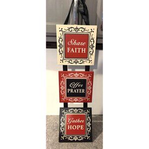 Decorative 3 Panel Wall Plaques 6.25 x 6.25 each Plaque . 24" Long  Share Faith,